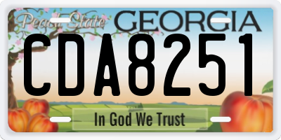 GA license plate CDA8251