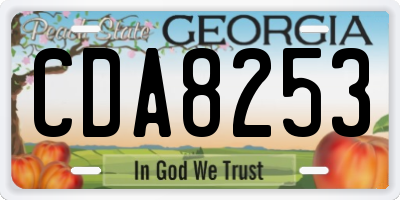GA license plate CDA8253