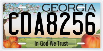 GA license plate CDA8256