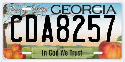 GA license plate CDA8257