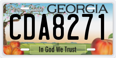GA license plate CDA8271