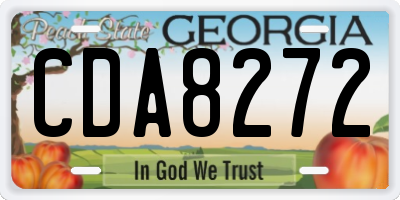 GA license plate CDA8272
