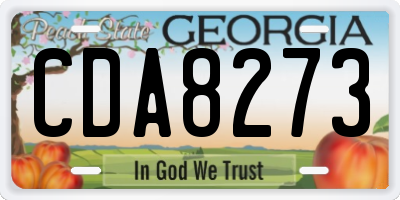 GA license plate CDA8273