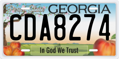 GA license plate CDA8274