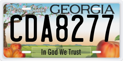 GA license plate CDA8277