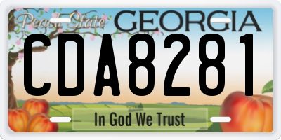 GA license plate CDA8281