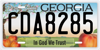 GA license plate CDA8285