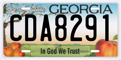 GA license plate CDA8291