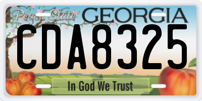 GA license plate CDA8325