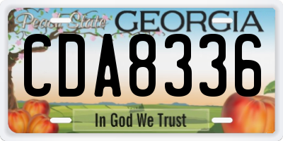 GA license plate CDA8336