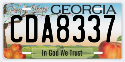 GA license plate CDA8337