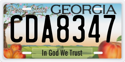 GA license plate CDA8347