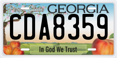 GA license plate CDA8359