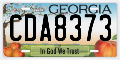 GA license plate CDA8373