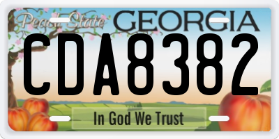 GA license plate CDA8382