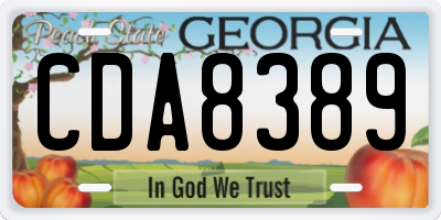 GA license plate CDA8389