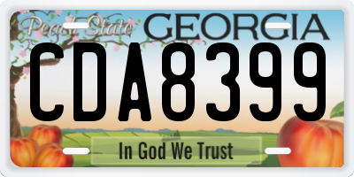 GA license plate CDA8399