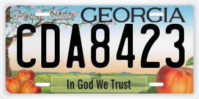 GA license plate CDA8423