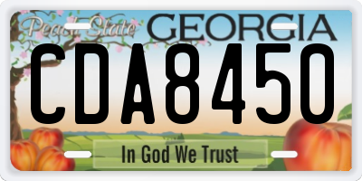 GA license plate CDA8450