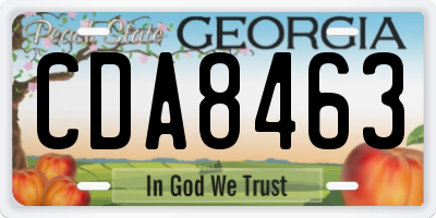 GA license plate CDA8463