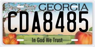 GA license plate CDA8485