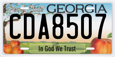 GA license plate CDA8507
