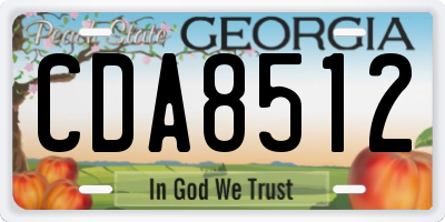 GA license plate CDA8512