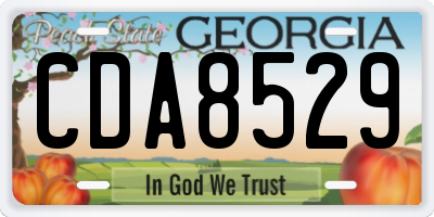 GA license plate CDA8529
