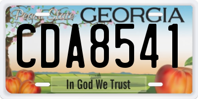 GA license plate CDA8541