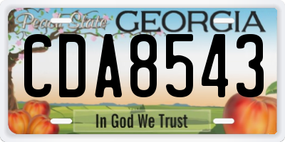 GA license plate CDA8543
