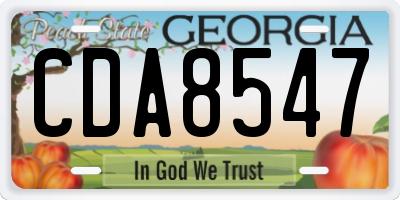 GA license plate CDA8547