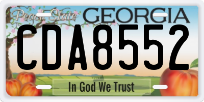 GA license plate CDA8552