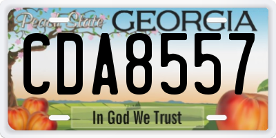 GA license plate CDA8557