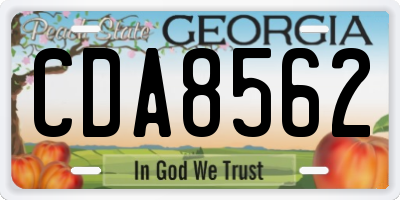 GA license plate CDA8562