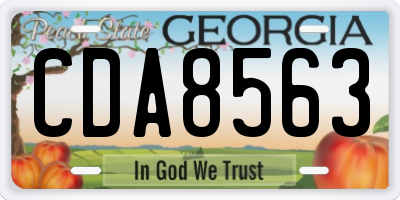GA license plate CDA8563