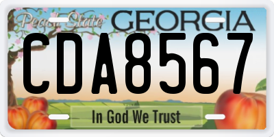 GA license plate CDA8567