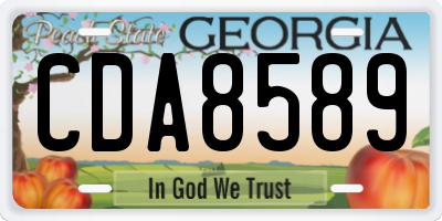 GA license plate CDA8589