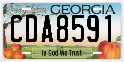 GA license plate CDA8591