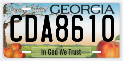 GA license plate CDA8610