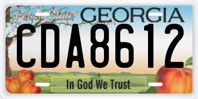 GA license plate CDA8612