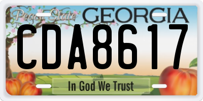 GA license plate CDA8617