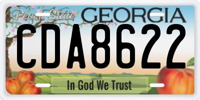 GA license plate CDA8622