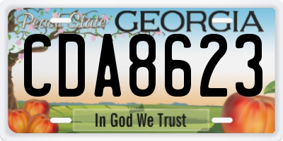 GA license plate CDA8623
