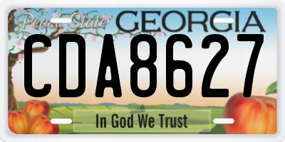 GA license plate CDA8627