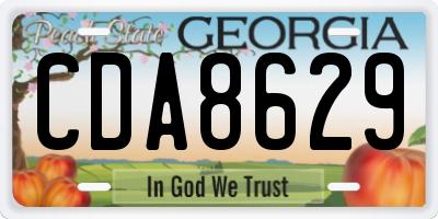 GA license plate CDA8629