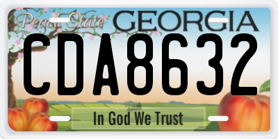 GA license plate CDA8632