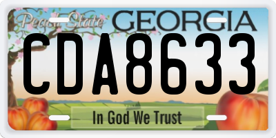 GA license plate CDA8633