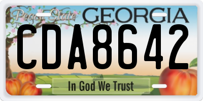 GA license plate CDA8642