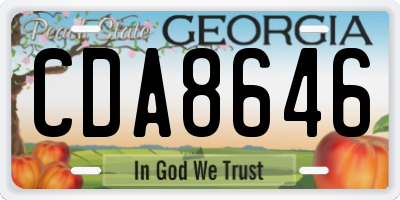 GA license plate CDA8646