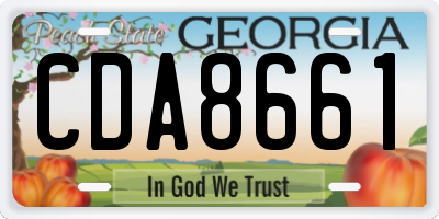 GA license plate CDA8661